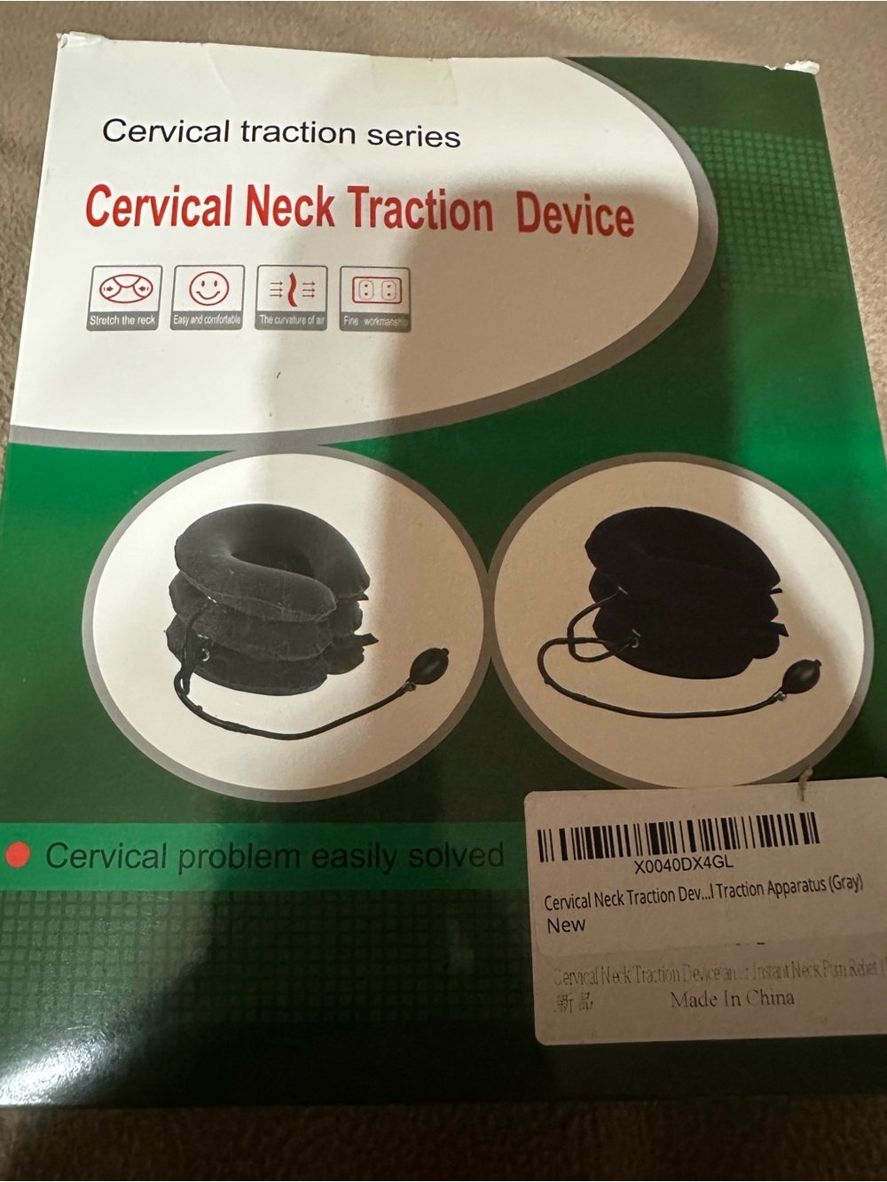Cervical Neck Traction Device - Gray